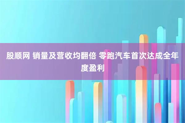 股顺网 销量及营收均翻倍 零跑汽车首次达成全年度盈利