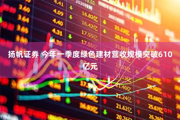 扬帆证券 今年一季度绿色建材营收规模突破610亿元