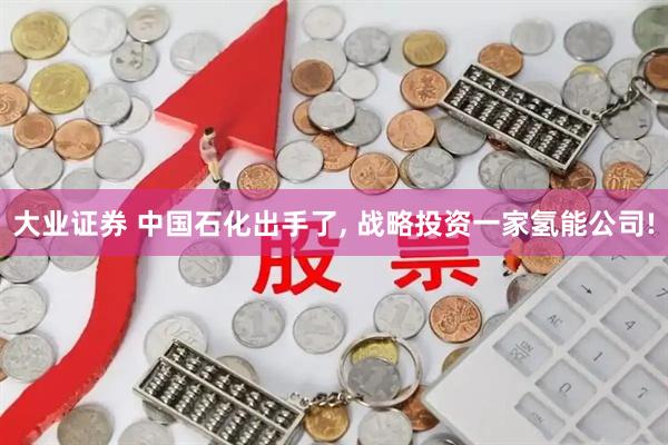大业证券 中国石化出手了, 战略投资一家氢能公司!